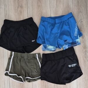 Reebok Blue Women's Athletic Shorts with Side Logo(hirls 7/8)2 Reebok, So,